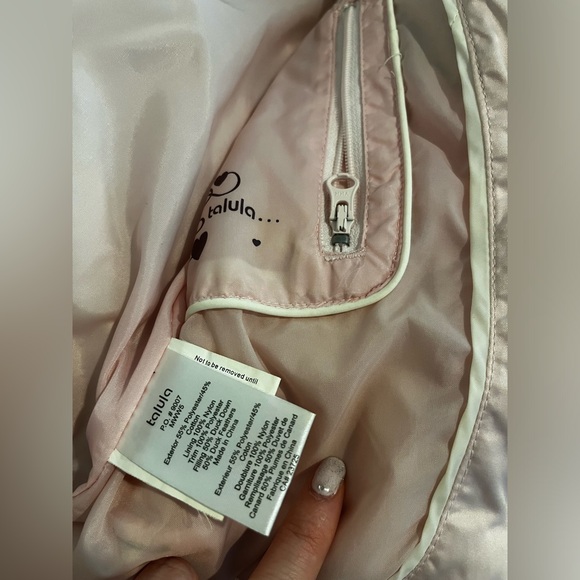 Talula duck down/feather puffer vest, pink, size S, grey fur hood, soft plushy - Picture 8 of 8